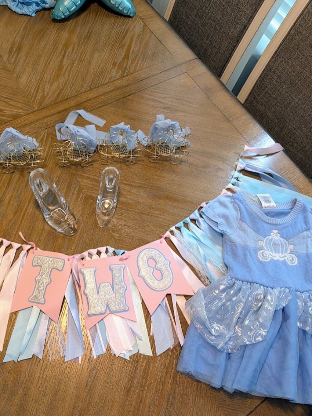 Bibbidi Bobbidi Two Cinderella Birthday Decorations and Dress